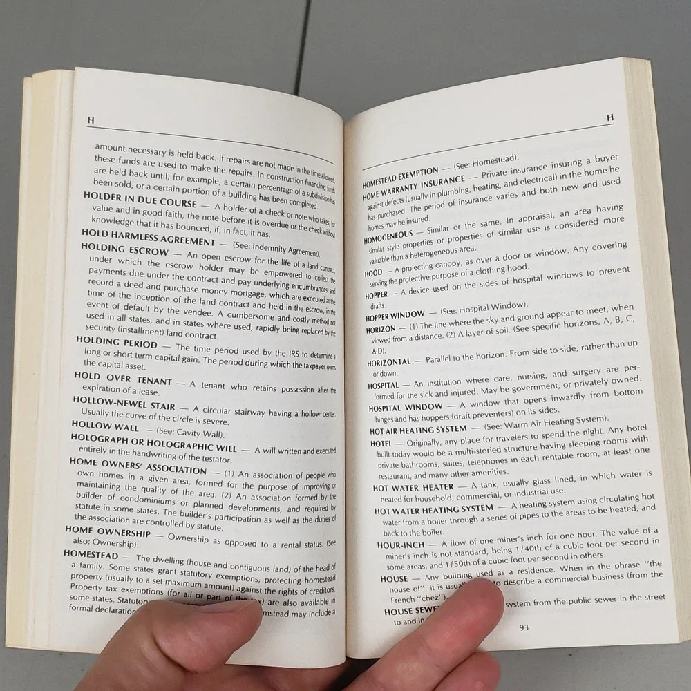 The Real Estate Dictionary 1979 Second Edition John Talamo Stewart Title Blue